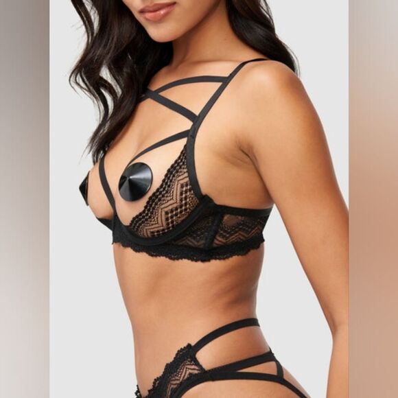 Rayna Strappy Open Cup Bra Set - Picture 3 of 5